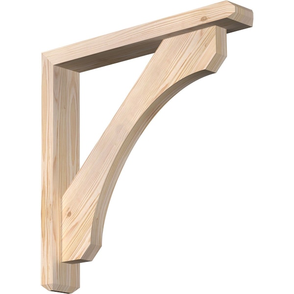 Ekena Millwork Legacy Craftsman Smooth Bracket w/ Offset Brace, Douglas Fir, 3 1/2"W x 22"D x 22"H BKT0402X22X22LEC04SDF - main